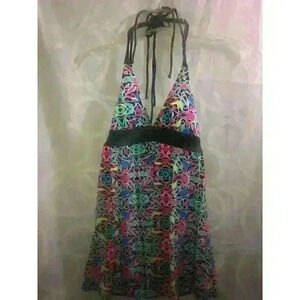 Coco Rave Size: S Geometric Tankini Swim Top